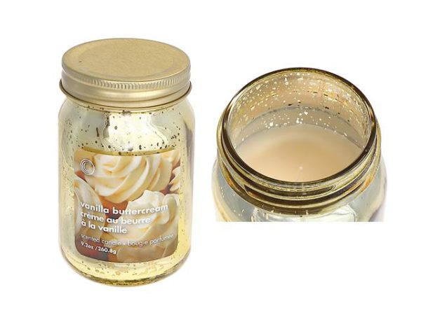 9.2 OZ ELECTROPLATED MASON JAR CANDLE (VANILLA BUTTERCREAM)