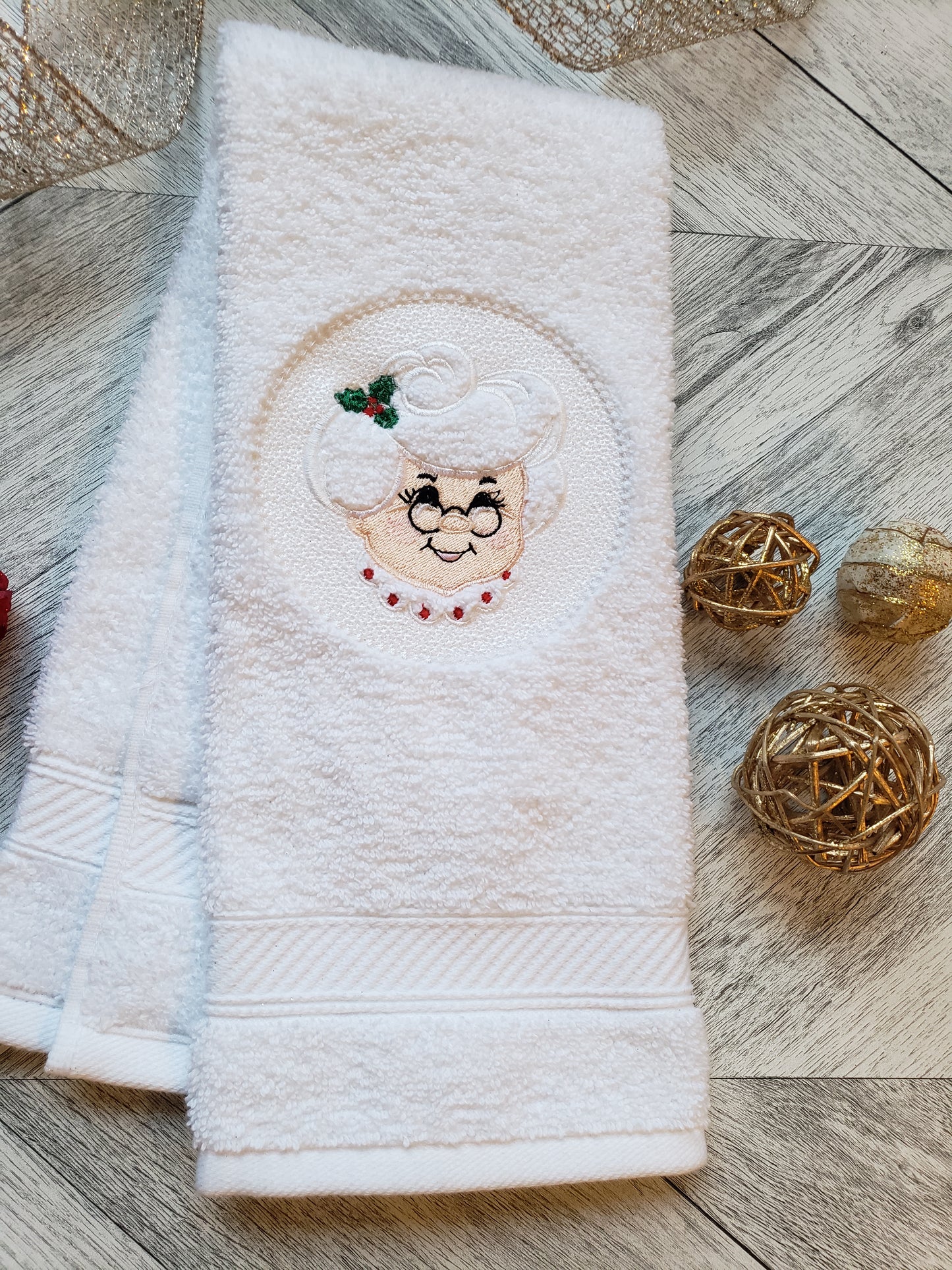 Christmas luxury embroidered embossed hand towel