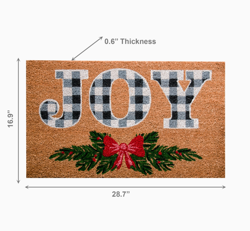 Joy with Bow Door Mat