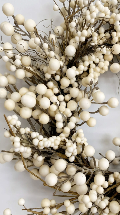 Cream Ivory Berry Wreath 24"