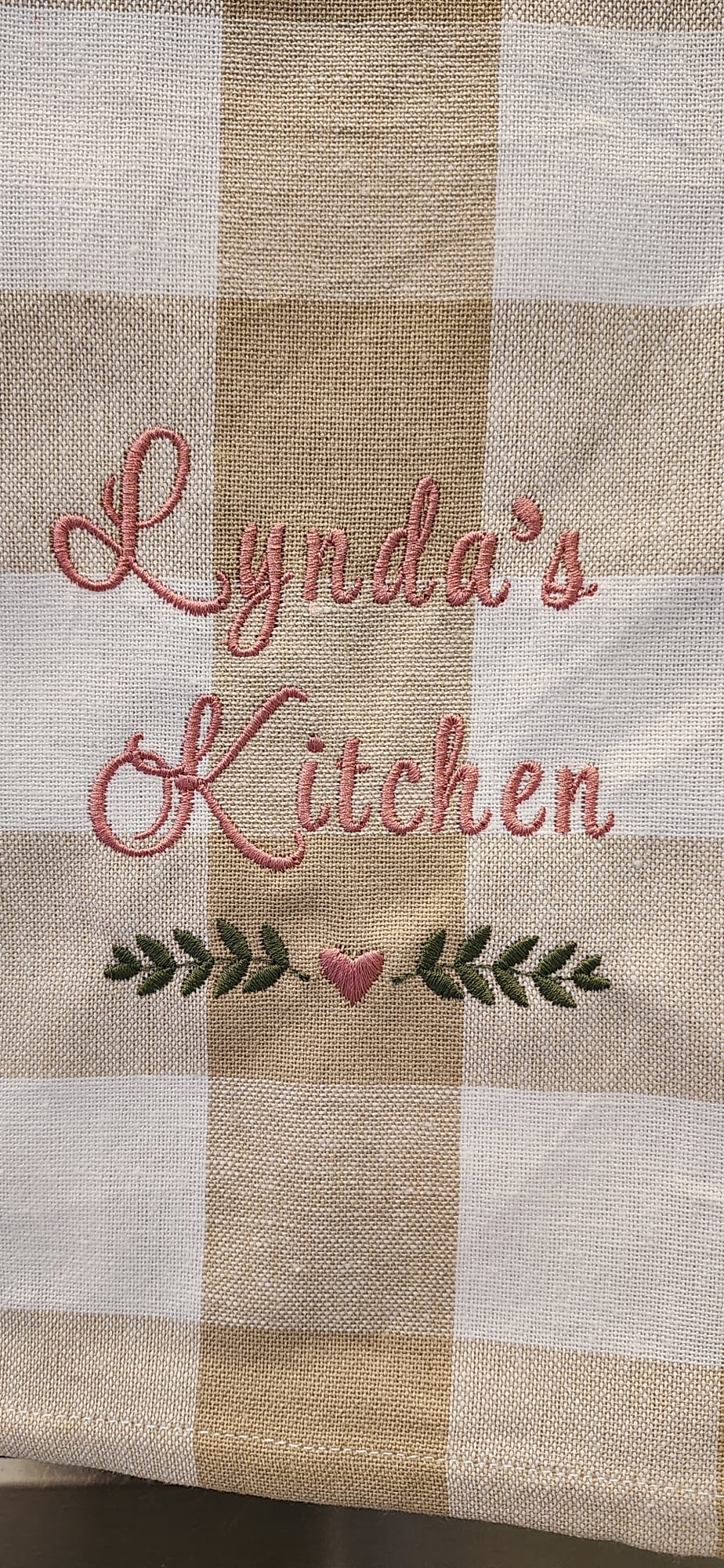 Personalized Country Check Kitchen Towel