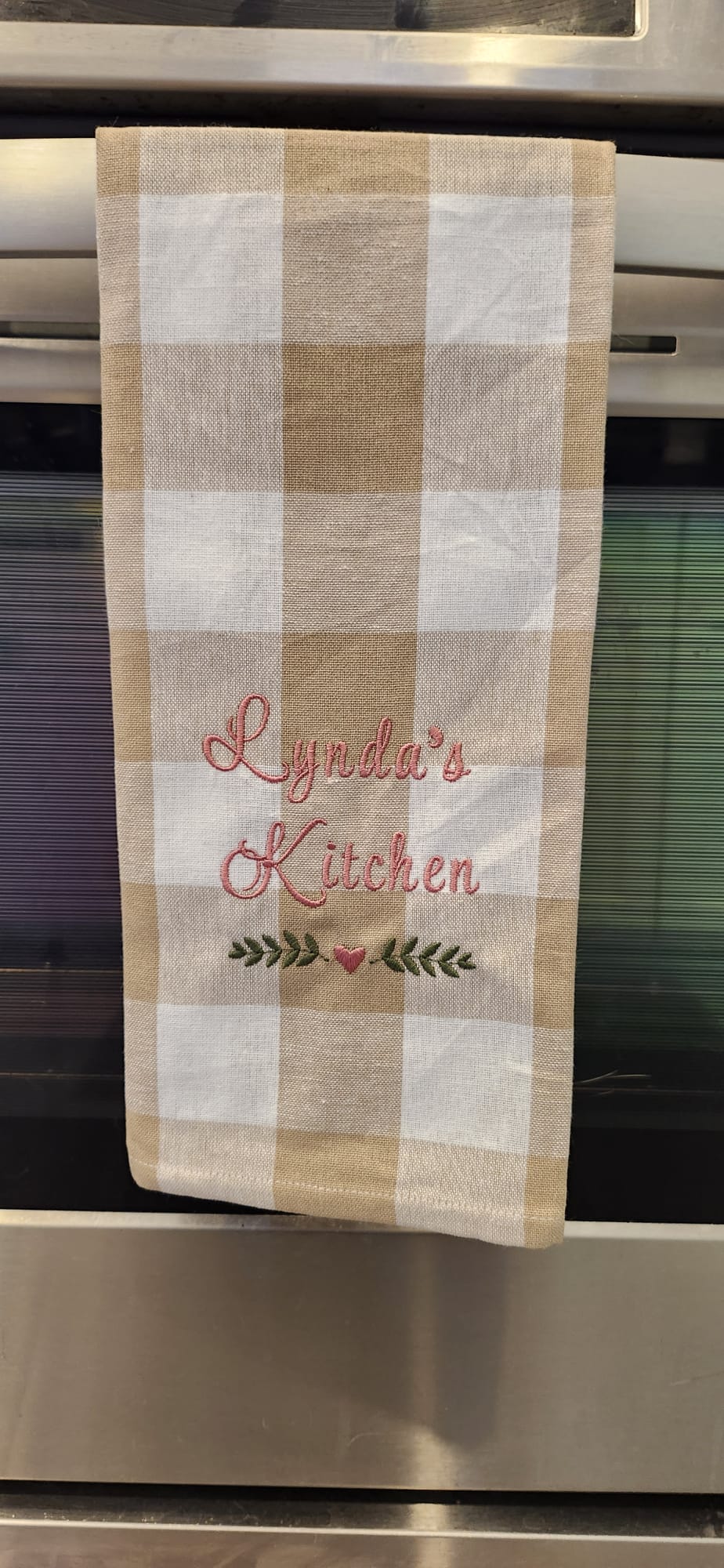 Personalized Country Check Kitchen Towel