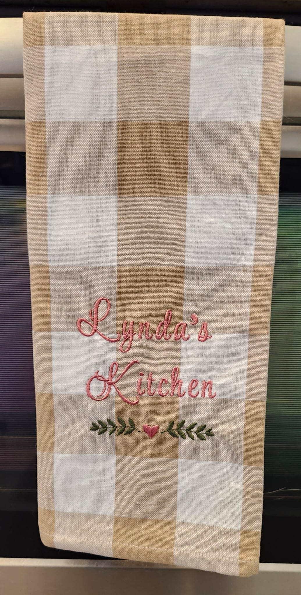 Personalized Country Check Kitchen Towel