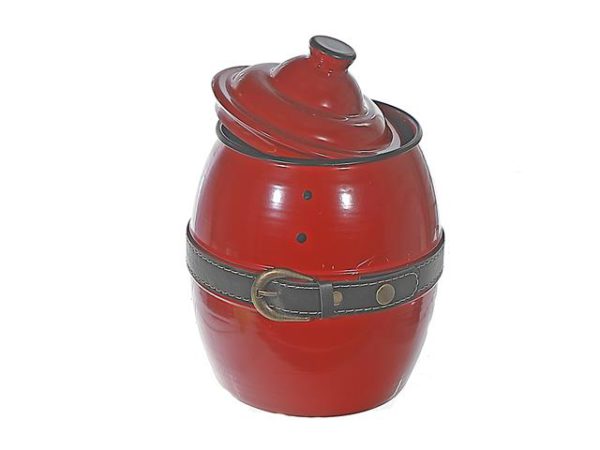 METAL SANTA JAR WITH LID