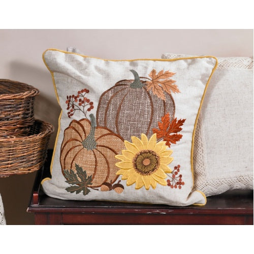 Pumpkins and Sunflower Cushion 18″square