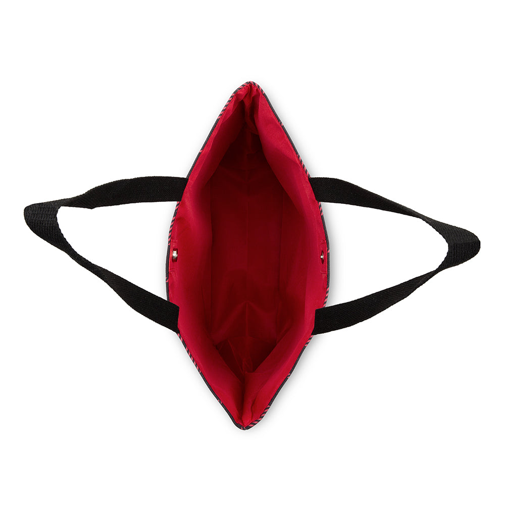 Extra-Large Red and Black Check Tote Bag - Buffalo Plaid