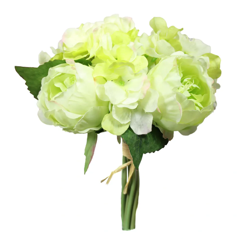 Green Peony and Hydrangea Stems (x6 stems)