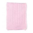 Pink Cable Knit Baby Blanket