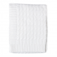 White Cable Knit Baby Blanket