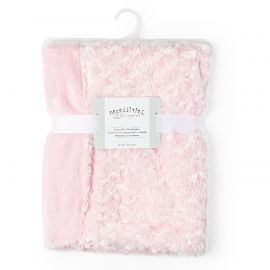 Pink Curly Plush Baby Blanket, 100% polyester, 30" x 36", Machine wash; tumble dry