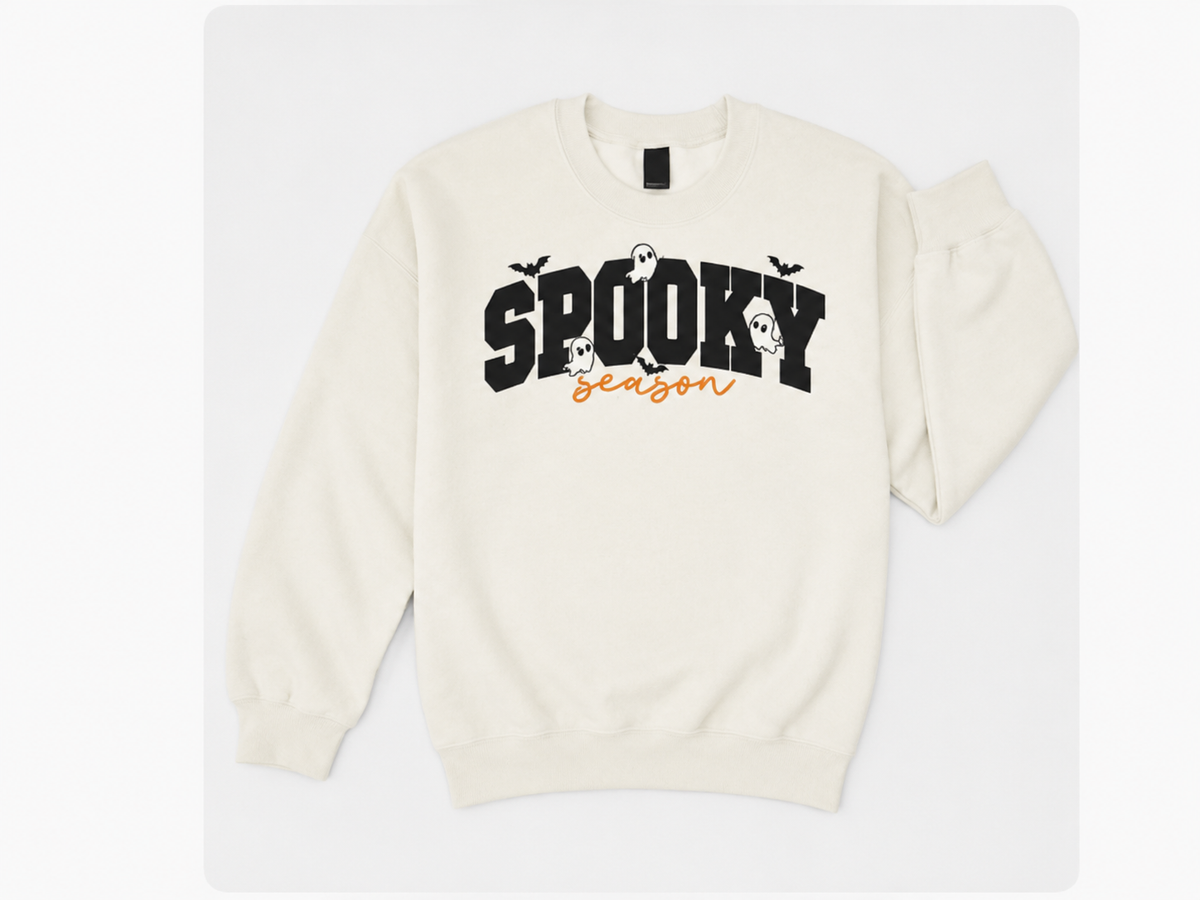 Spooky Season Glitter Embroidered Sweatshirt