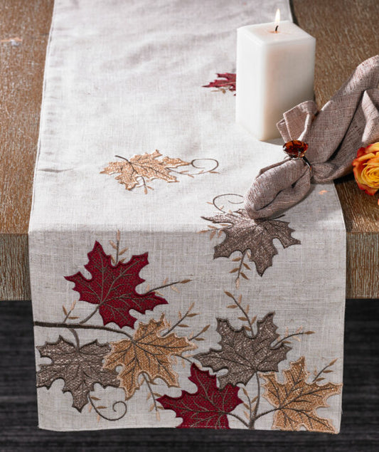 Natural Leaf Table Runner 14×72″