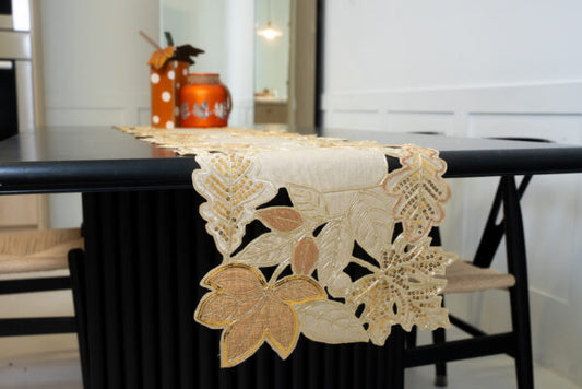 Gold Leaf Cutout with Sequins 14 x 72″