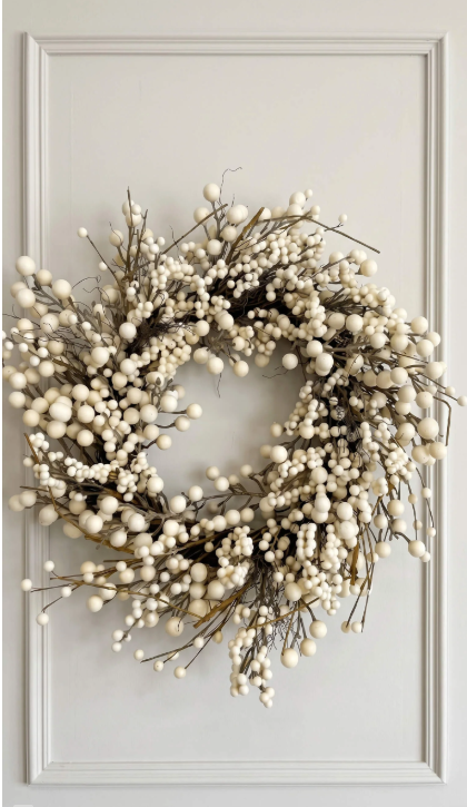 Cream Ivory Berry Wreath 24"