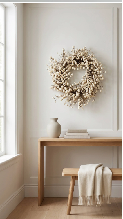 Cream Ivory Berry Wreath 24"