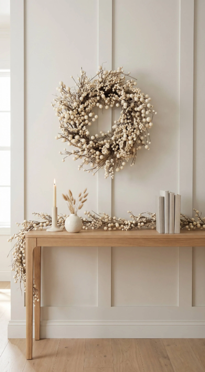 Cream Ivory Berry Wreath 24"