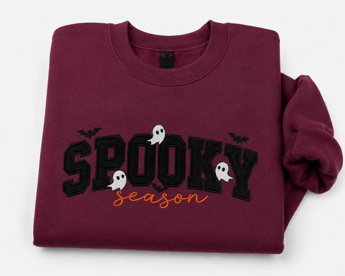 Spooky Season Glitter Embroidered Sweatshirt