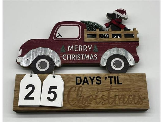 WOODEN DAYS UNTIL CHRISTMAS CALENDER DOG
