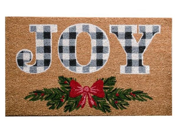 Joy with Bow Door Mat