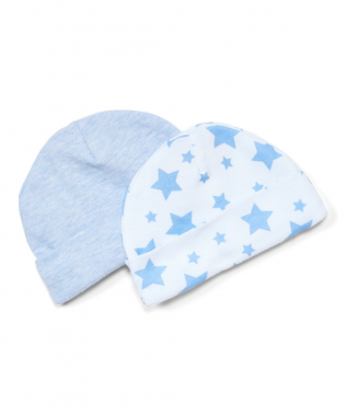 2-Pack Blue Personalized Baby Hats