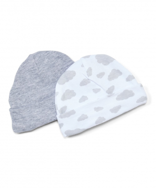 2-Pack Gray Personalized Baby Hats