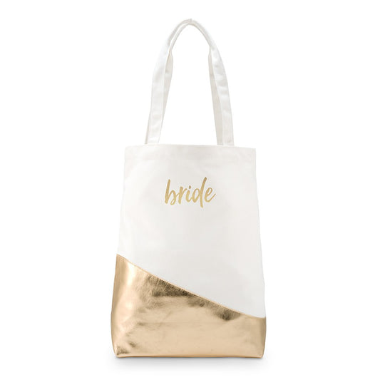 Large Gold & White Cotton Canvas Fabric Tote Bag - CLICK TO PERSONALIZE!