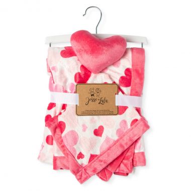 Blanket and Pink Heart Security Blanket