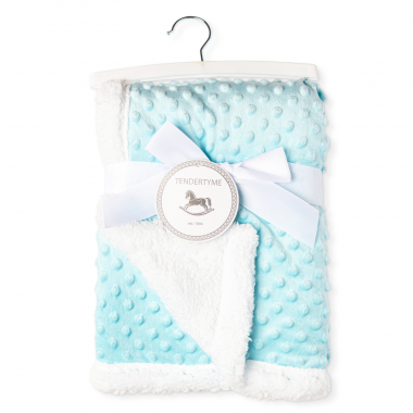 SHERPA BLANKET - BLUE POPCORN TEXTURE